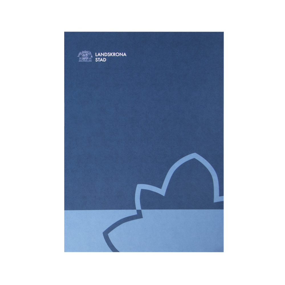 Dokumentmapp blå med vit logga